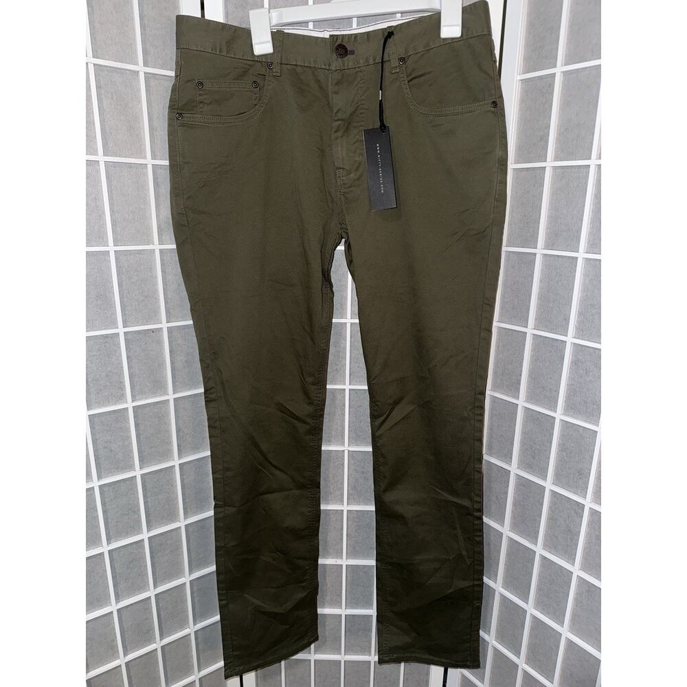 NWT! Nifty Genius Men’s Stretch Chino Pants Straight Leg Size 34x33 Olive Green